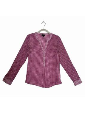 The Limited Women's Long Sleeve Pullover Shirt in Pink/White - Size XS